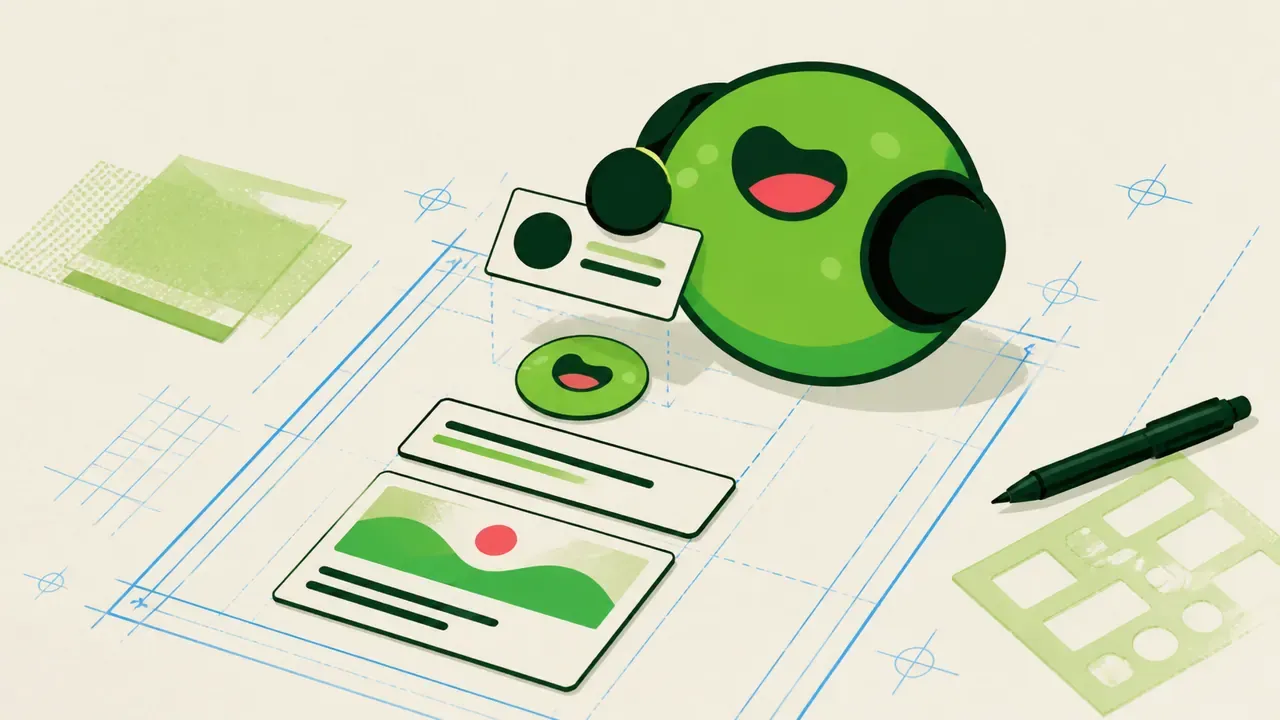 Маскот PostFrog собирает схему нового Telegram-канала